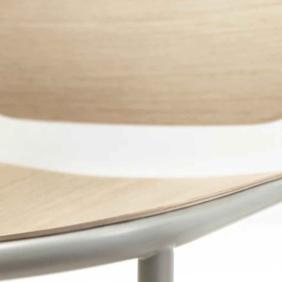 Köksstol i trä och målad metall Tillverkad i Italien 2 delar - Saffia Viadurini