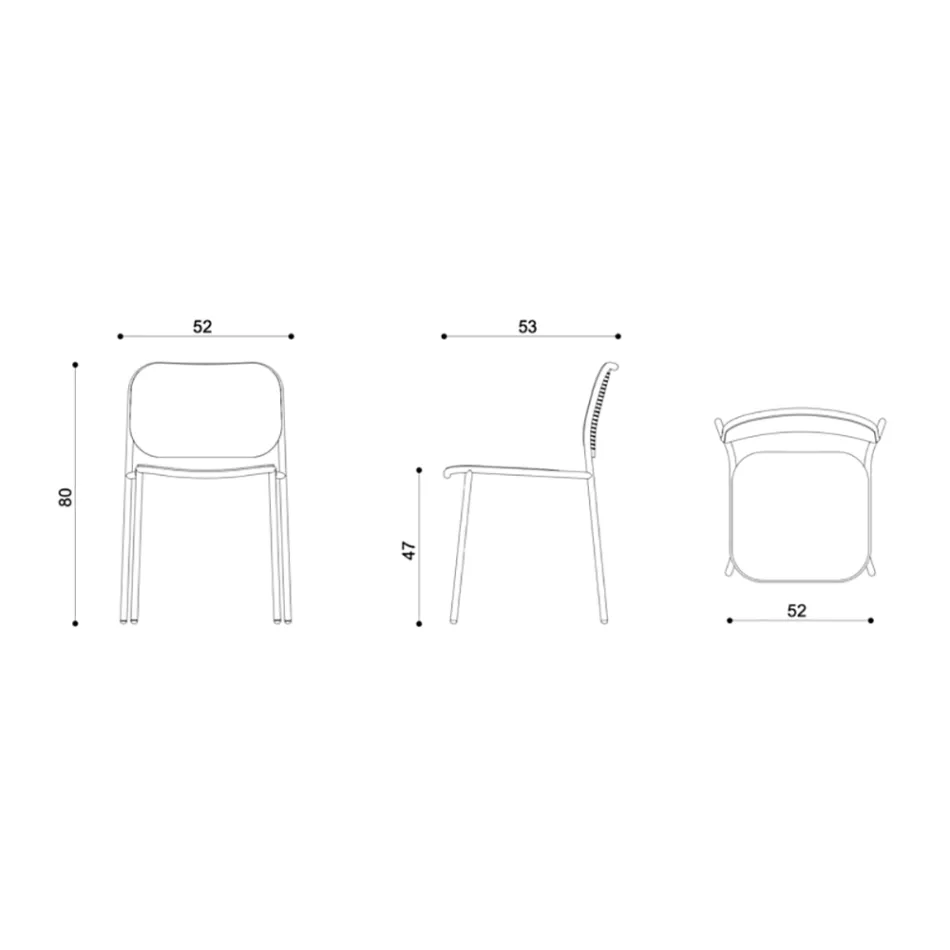 Köksstol i trä och målad metall Tillverkad i Italien 2 delar - Saffia Viadurini