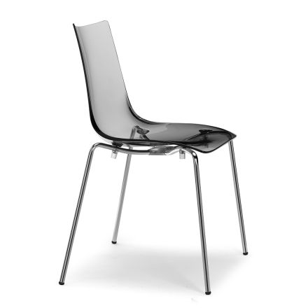 Köksstol i polykarbonat och stål Tillverkad i Italien 4 delar - Fedora Viadurini