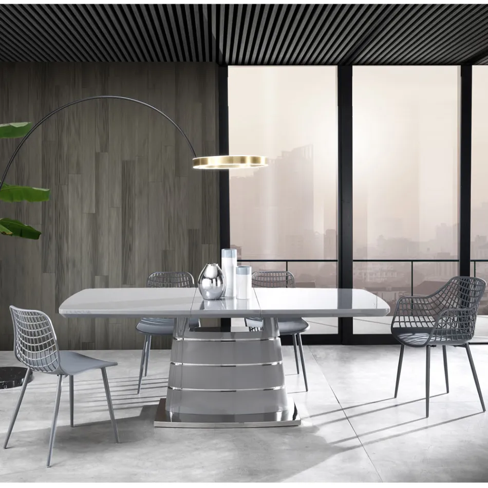 Köksstol i matt polypropen med stålben 4 delar - Beyonce Viadurini