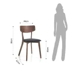 Köksstol i tyg med struktur i massivt trä 2 delar - Tonino Viadurini