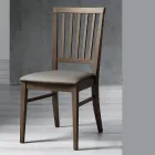 Köksstol massiv bok och ekologiskt läder italiensk design - Rosita Viadurini