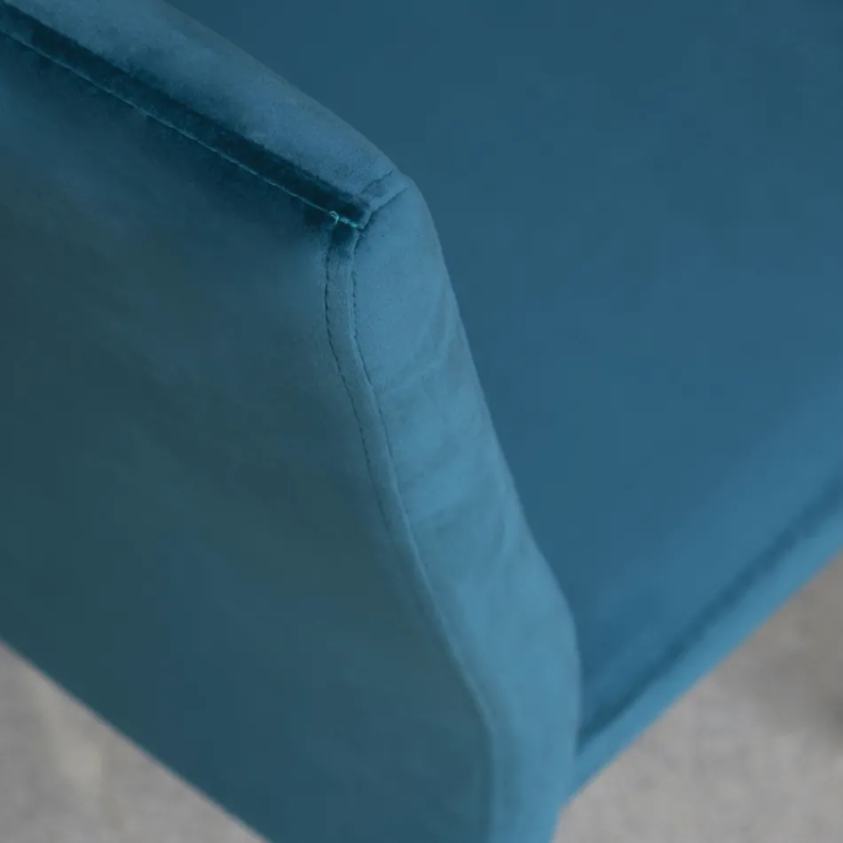 Köksstol med metallben och sammetssits, 4 delar - Darvina Viadurini