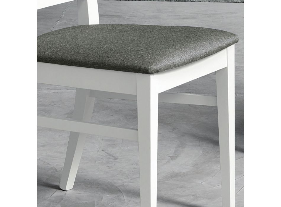 Design köksstol i bokträ och tyg i modern stil - Taver Viadurini
