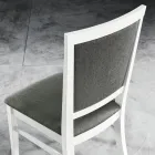 Design köksstol i bokträ och tyg i modern stil - Taver Viadurini