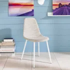 Chair Kitchen modern design i similrattan Cassidy, 4 stycken Viadurini