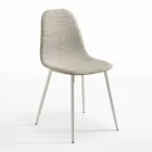 Chair Kitchen modern design i similrattan Cassidy, 4 stycken Viadurini