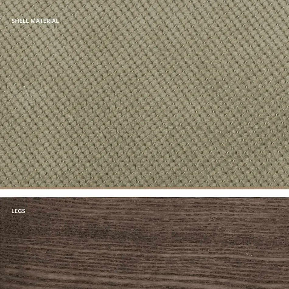 Design köksstol i trä och tyg tillverkad i Italien, Egizia Viadurini