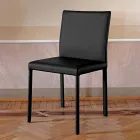 Designer köksstol helt klädd i läder Tillverkad i Italien - Tara Viadurini