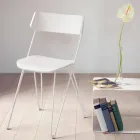 Handgjord köksstol i trä och ädelstål tillverkad i Italien - Granada Viadurini