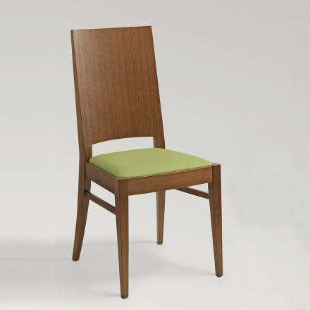 Köksstol i bokträ och sits i Ecoleather Design - Florent Viadurini