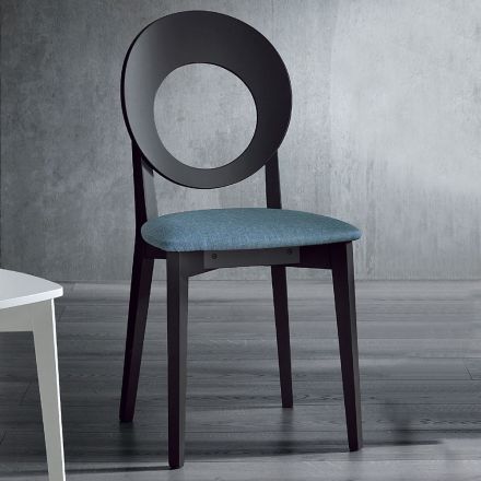 Köksstol i trä och tyg Modern design Made in Italy - Marrine Viadurini