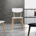 Köksstol i massiv vit och ekbetsad trä 2 delar - Tonino Viadurini