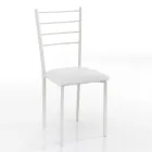 Köksstol i syntetiskt läder och målad metall 4 delar - Remida Viadurini