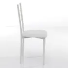 Köksstol i syntetiskt läder och målad metall 4 delar - Remida Viadurini