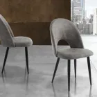 Köksstol i åldrad effekt syntetiskt läder 4 delar - Renetta Viadurini