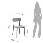 Köksstol i vit eller mattgrå polypropen 4 delar - Milano Viadurini