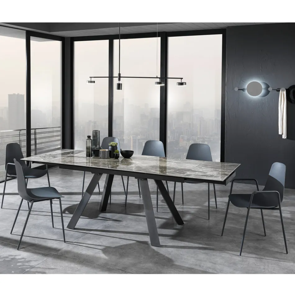 Köksstol i polypropen med stålben 4 delar - Pinga Viadurini