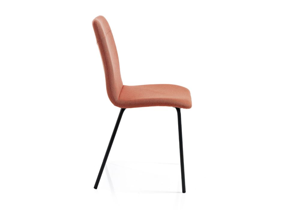 Köksstol i färgat tyg och metall modern design - Hermione Viadurini