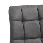 Köksstol i tyg med svarta metallben 4 delar - Ljusblå Viadurini