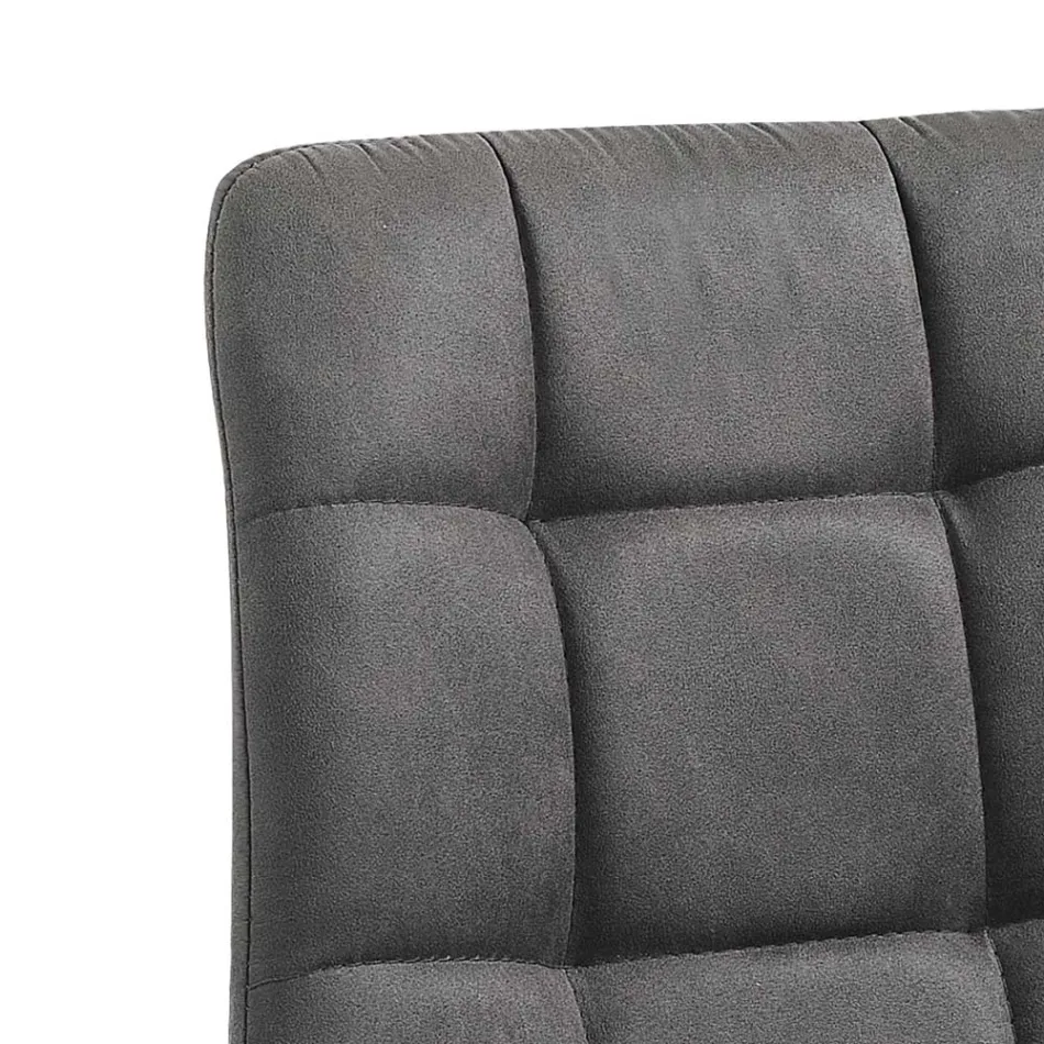 Köksstol i tyg med svarta metallben 4 delar - Ljusblå Viadurini