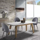 Köksstol i sammetseffekt tyg och metall 4 delar - Renetta Viadurini