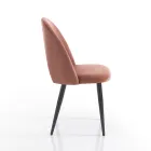 Köksstol i sammetseffekt tyg och metall 4 delar - Renetta Viadurini