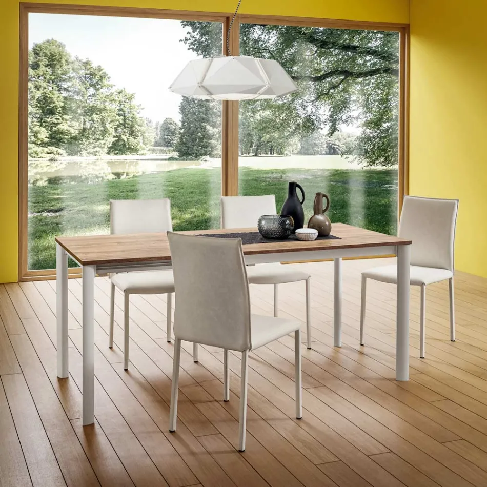 Köksstol helt klädd i ekologiskt läder tillverkad i Italien, 2 delar - Maria Viadurini