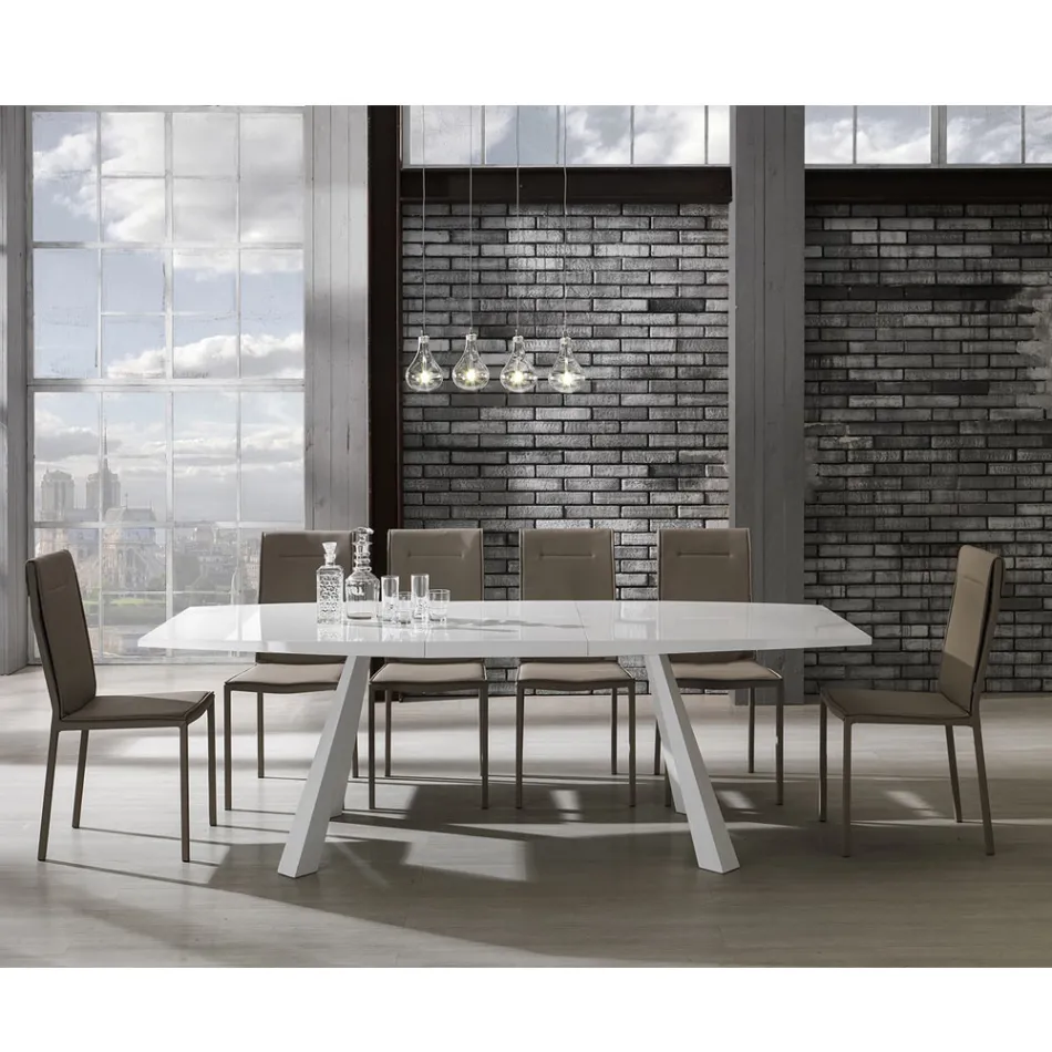 Köksstol helt klädd i 2-delat syntetiskt läder - Atenea Viadurini