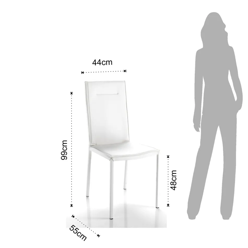 Köksstol helt klädd i 2-delat syntetiskt läder - Atenea Viadurini