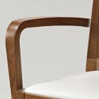 Bokträ Köksstol Eco-läder Sits med armstöd - Florent Viadurini