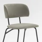 Köksstol klädd i mikrofiber Tillverkad i Italien, 2 delar - Rebecca Viadurini