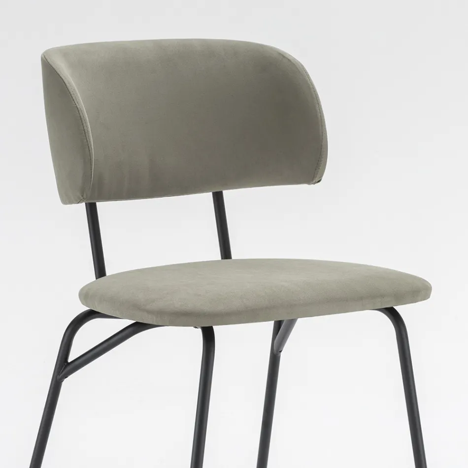 Köksstol klädd i mikrofiber Tillverkad i Italien, 2 delar - Rebecca Viadurini