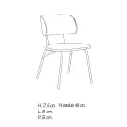 Köksstol klädd i mikrofiber Tillverkad i Italien, 2 delar - Rebecca Viadurini