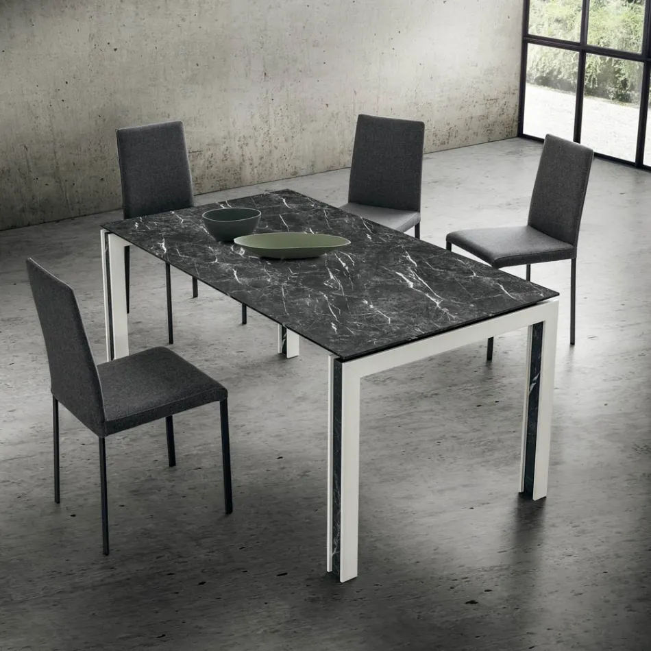 Tygstoppad köksstol tillverkad i Italien, 2 delar - Mawi Viadurini