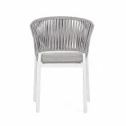 Utomhusstol med armstöd i vit och grå aluminiumkänsla - Rubio Viadurini