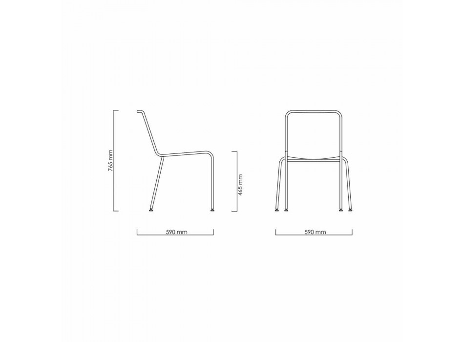 Design utomhusstol i stål och svart sladd Tillverkad i Italien - Madagaskar1 Viadurini
