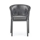 Stapelbar utomhusstol med tygsits, Homemotion 4 delar - Aleandro Viadurini