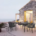 Stapelbar utomhusstol med tygsits, Homemotion 4 delar - Aleandro Viadurini