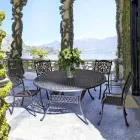 Stapelbar utomhusstol i vit eller antracit aluminium, 4 delar - Ode Viadurini