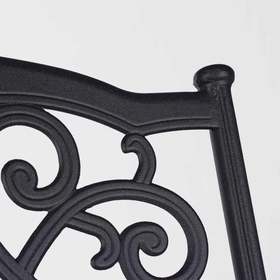 Stapelbar utomhusstol i vit eller antracit aluminium, 4 delar - Ode Viadurini