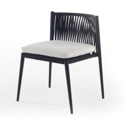 Stapelbar utomhusstol i aluminium och rep Tillverkad i Italien - Nymeria Viadurini