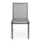 Stapelbar utomhusstol i aluminium och textilen, Homemotion 4 delar - Serge Viadurini