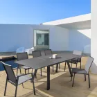 Stapelbar utomhusstol i aluminium och textilen, Homemotion 4 delar - Serge Viadurini