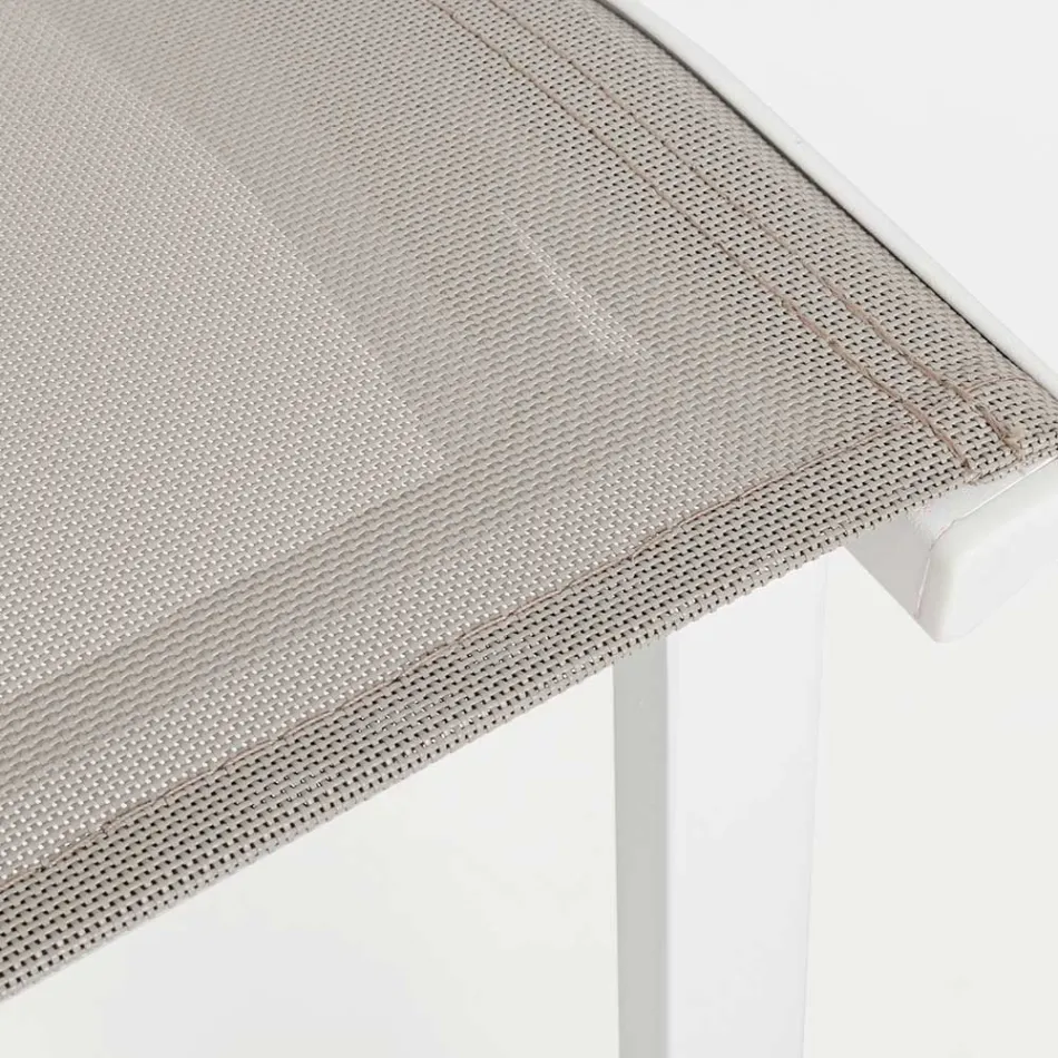 Stapelbar utomhusstol i aluminium och textilen, Homemotion 4 delar - Serge Viadurini