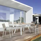 Stapelbar utomhusstol i aluminium och textilen, Homemotion 4 delar - Serge Viadurini