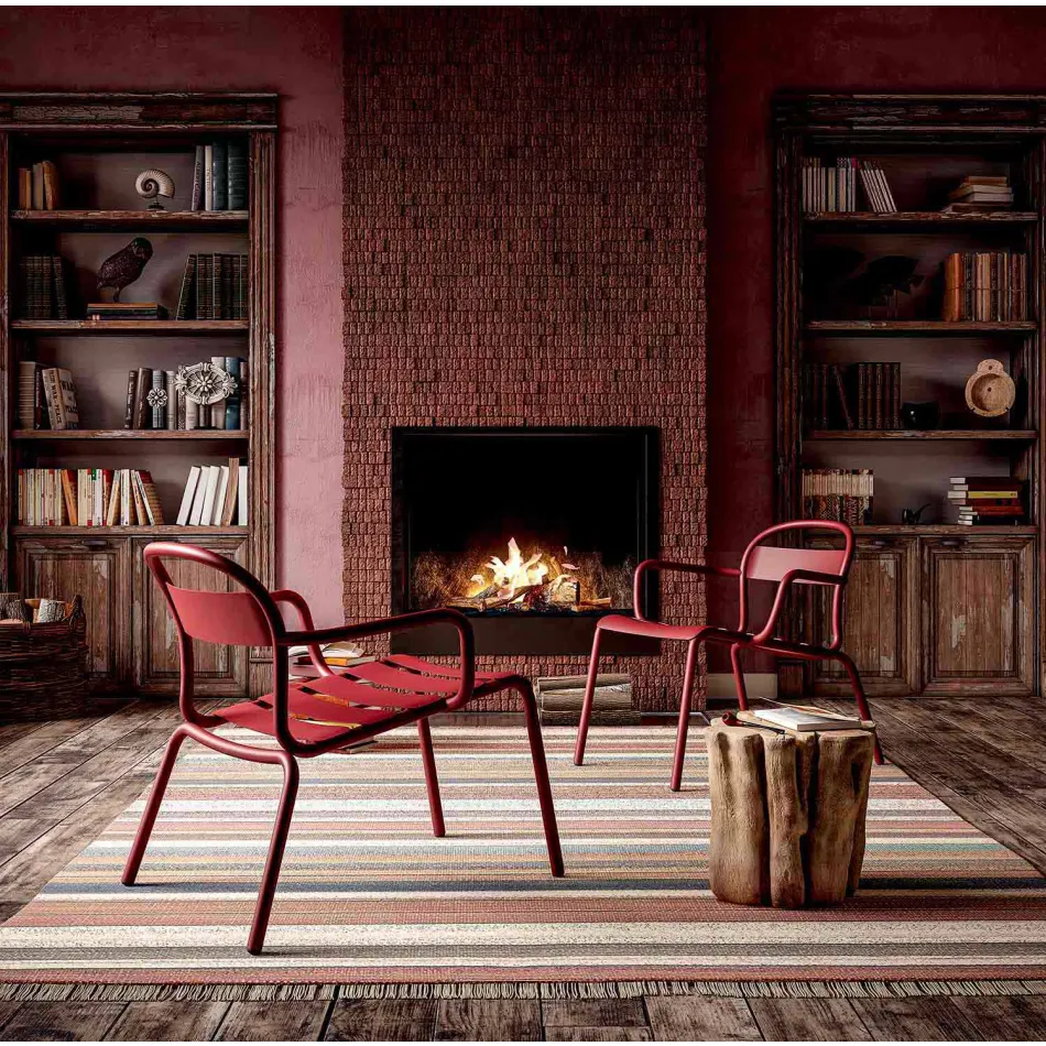 Utomhus stapelbar aluminiumstol Tillverkad i Italien, 2 delar - Shyla Viadurini