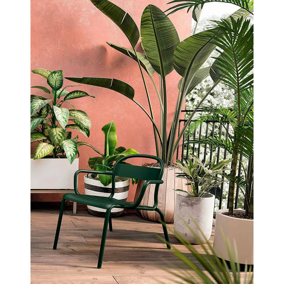 Utomhus stapelbar aluminiumstol Tillverkad i Italien, 2 delar - Shyla Viadurini