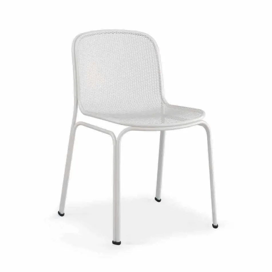 Utomhus stapelbar metallstol Tillverkad i Italien, 4 delar - Prunella Viadurini