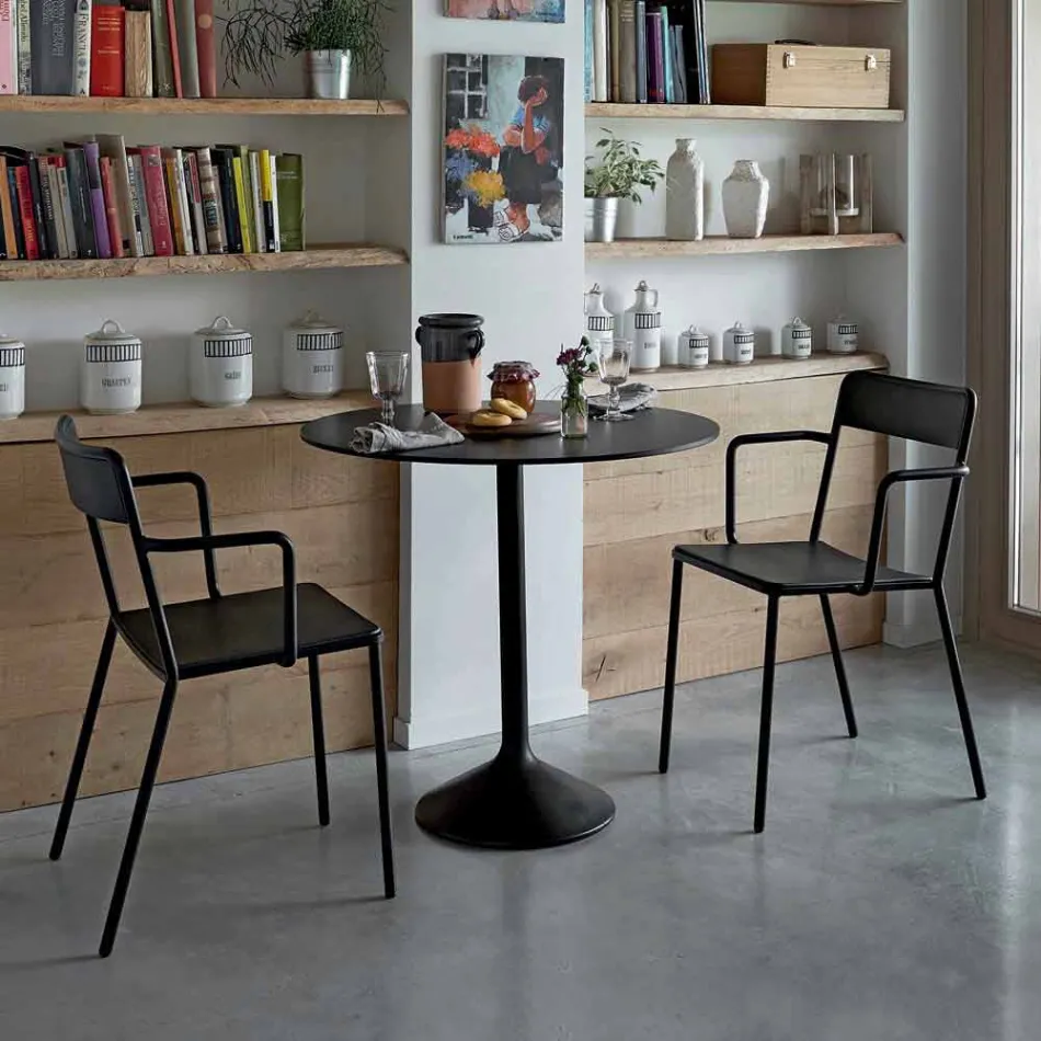 Utomhus stapelbar metallstol Tillverkad i Italien, 4 delar - Xylia Viadurini